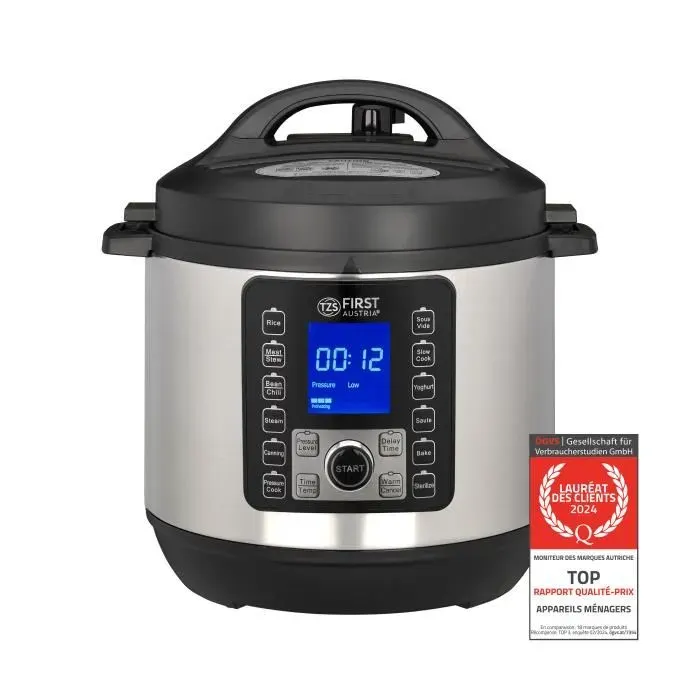 Cuiseur Électrique 6L - Multifonctionnel 1000W Multicuiseur Argent