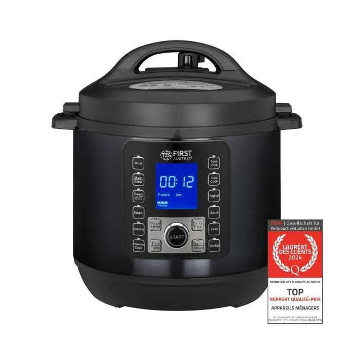 Cuiseur Électrique 6L - Multifonctionnel 1000W Multicuiseur Gris/Noir