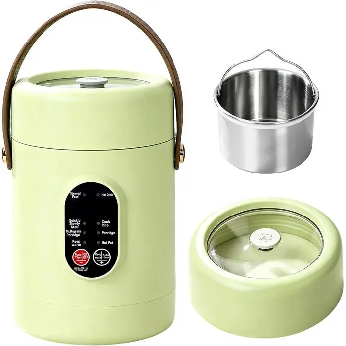Cuiseur électrique de voyage multifonction 12L 500Wavec panier vapeur inox8 programmes et minuterie 12hIdéal pour soupespâtes