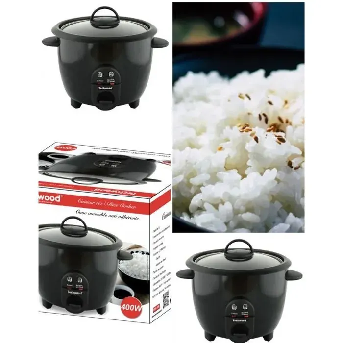 Cuiseur Riz 10L avec Cuve amovible anti-adhérente 2 positions de chauffe Témoin de Cuisson couleur noir