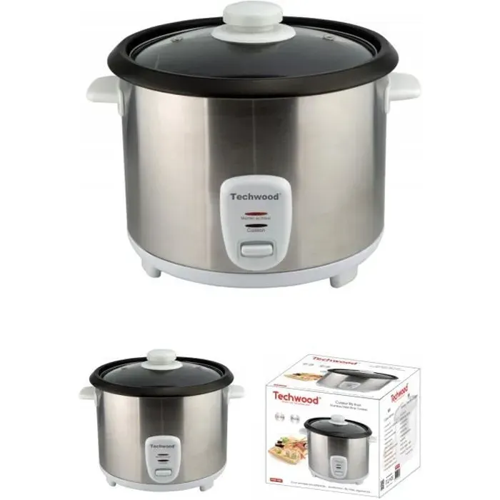 Cuiseur Riz 18L avec Cuve amovible anti-adhérente 2 positions de chauffe Témoin de Cuisson couleur INOX