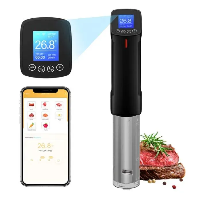 Cuiseur Sous Vide WiFiCuiseur Oeuf Thermoplongeur Sous Vide Cooker 1000WCalculateur dImmersion Cuisinière Thermostat Réglable