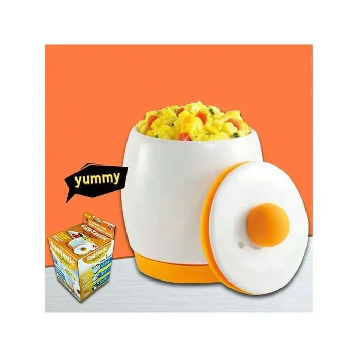 Cuiseur œufs micro-ondes céramiqueportable avec couvercleœufs brouillés13x13x17cm645grond.