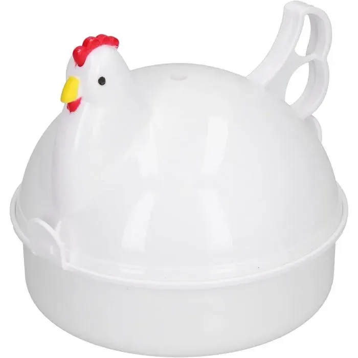 Cuiseur Œufs Micro-ondes Rapide Poule insert Alu 4 œufs/maïs/pomme terre sans BPA nettoyage facile .