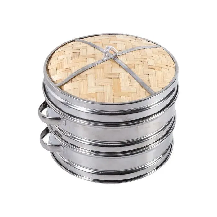 Cuiseur vapeur - Bambou - 2 niveaux - 20 cm - Écologique - Cuisson saine