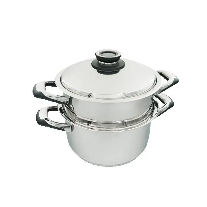 Cuiseur vapeur ECOVITAM 6L Inox 18/10 Diamètre 24cm Tous feux dont induction Thermomètre intégré Sans pfas