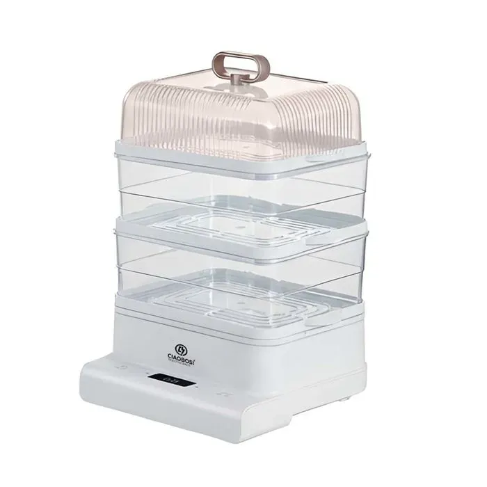 Cuiseur vapeur électrique - AVIZAR - 800W 10L - 3 étages empilables - Capacité >10 L - Minuterie 24 h
