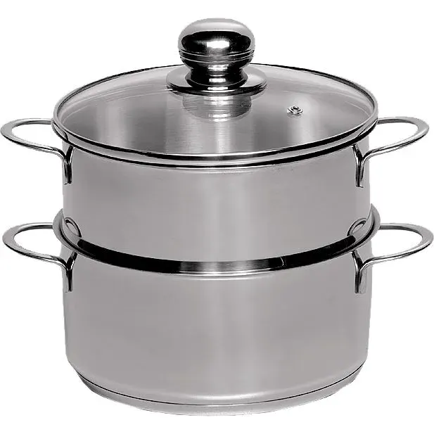 Cuiseur vapeur - KRÜGER - KEC16 - Acier inoxydable 18/10 - Poignée métal froid - Fond sandwich 4mm
