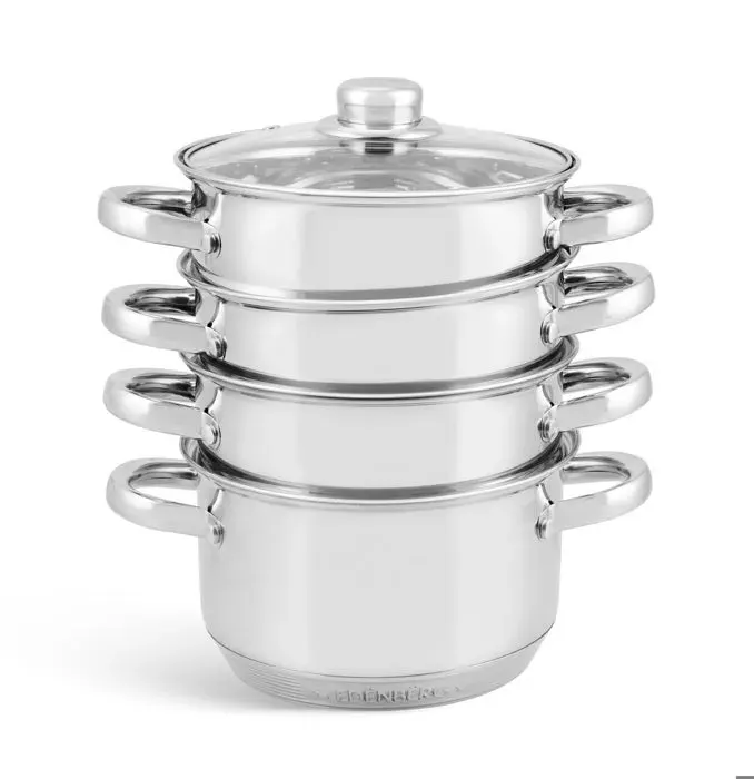Cuiseur vapeur moderne 5 pièces acier inoxydable induction cadeau cuisine saine EDENBERG EB-8903