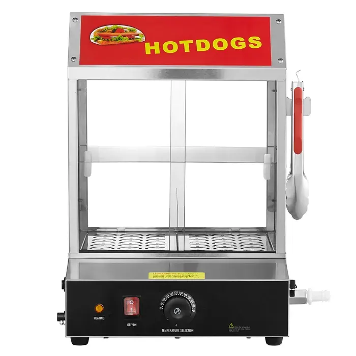 Cuiseur Vapeur pour Hot-dogs-Duoku- 27L-Hot Dog Hut Steamer à 2 Niveaux-Contrôle de la Température 30℃~85℃