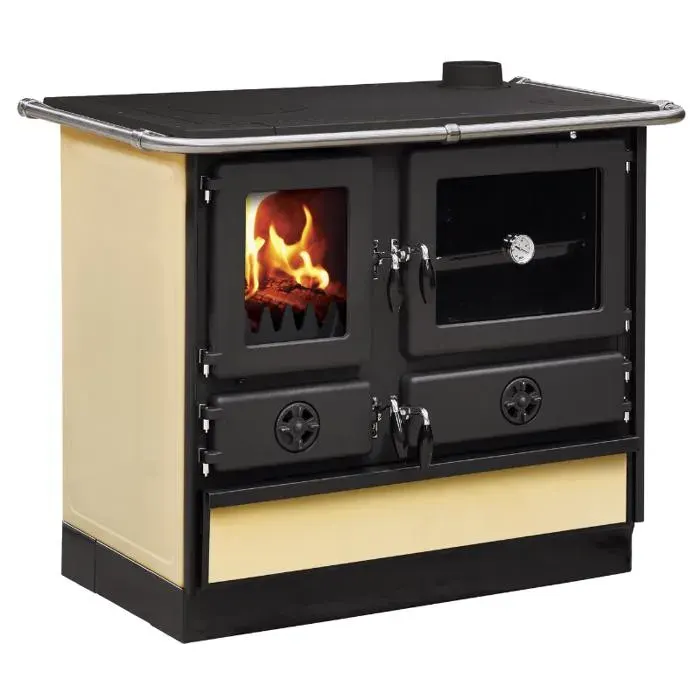 Cuisinière à bois MAGNUM MBS en fonte Sortie côté droit - Beige