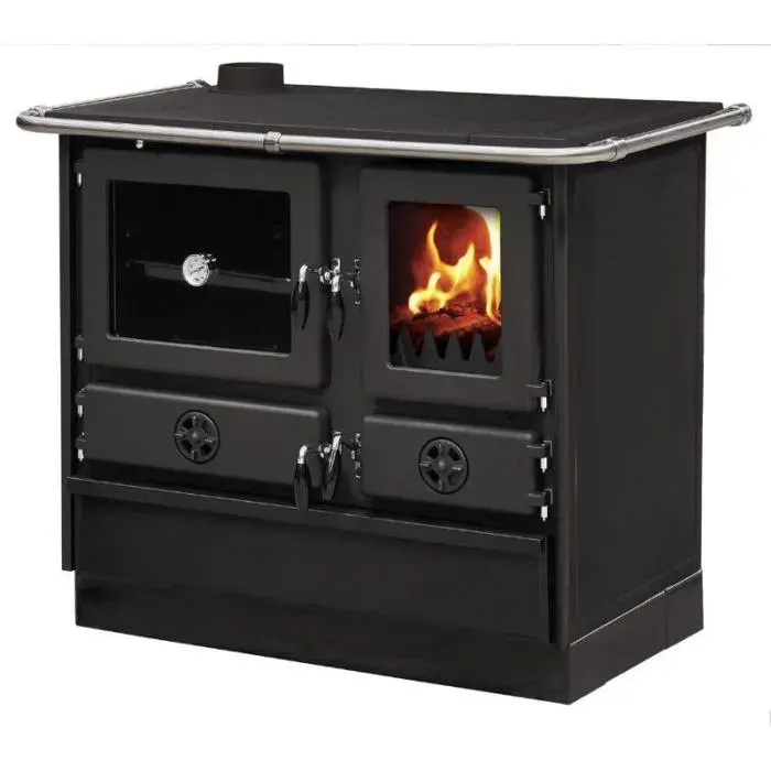 Cuisinière à bois MAGNUM MBS en fonte Sortie côté gauche - Noir