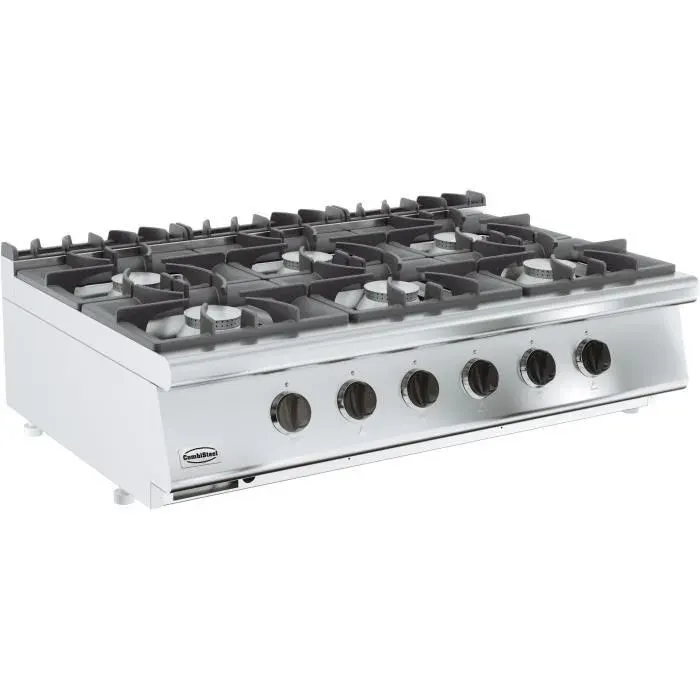 Cuisinière à gaz 6 brûleurs - COMBISTEEL - BASE 700 - Gris - Four à gaz - Largeur 120 cm