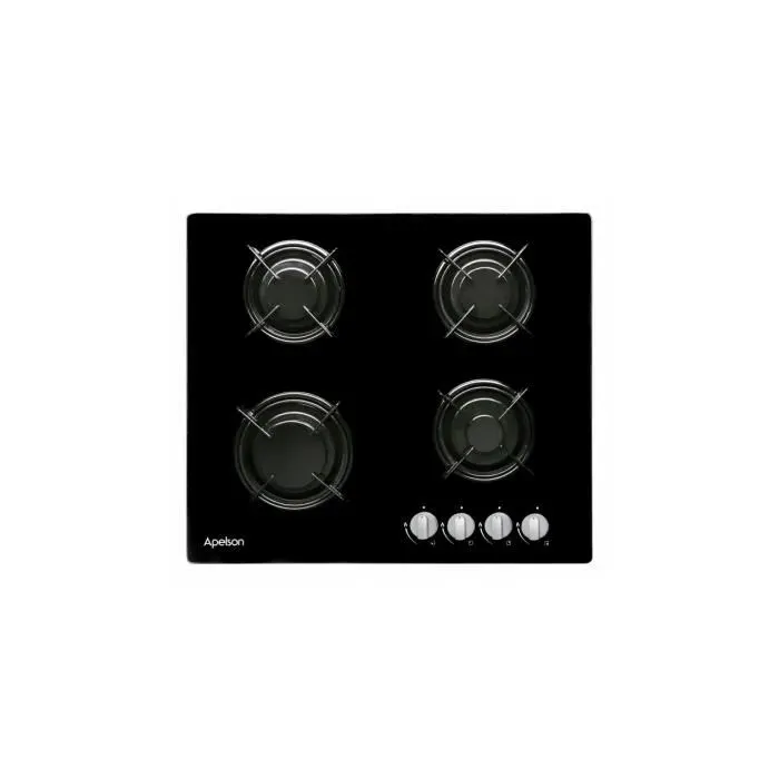 Cuisinière à gaz - APELSON - ACGI 4060 BK - Noir - Fonte - 7000 W