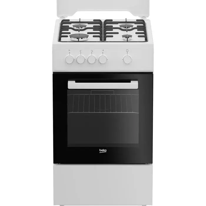 Cuisinière à gaz - Beko - FSG522DWC - 4 foyers - 50 cm