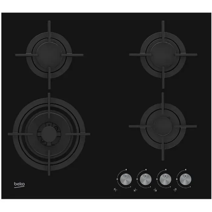 Cuisinière à gaz BEKO HILW64222S - Noir - Wok 5 kW - Sécurité gaz
