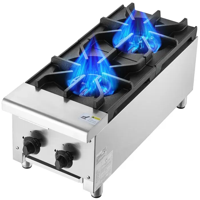Cuisinière à Gaz - DUOKU - EUGHP-212 - 2 Brûleurs - 14 KW - Acier Inoxydable
