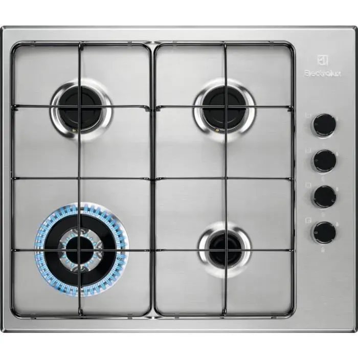Cuisinière à gaz Electrolux EGS6414X - 4 brûleurs - Acier inoxydable - Émaillé - Rond