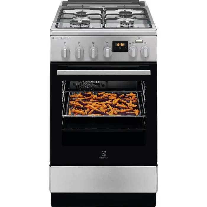 Cuisinière à gaz en acier inoxydable - Electrolux - Four électrique - Grill électrique - Allumage électrique