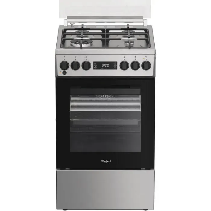 Cuisinière à gaz en acier inoxydable - Whirlpool - Four électrique - Gril électrique - Nettoyage à la vapeur