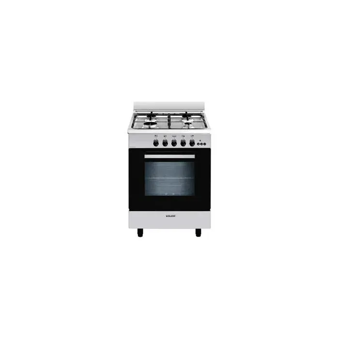 Cuisinière à gaz GLEM GA85PMWH - 4 feux - Four à convection - Volume 49 L