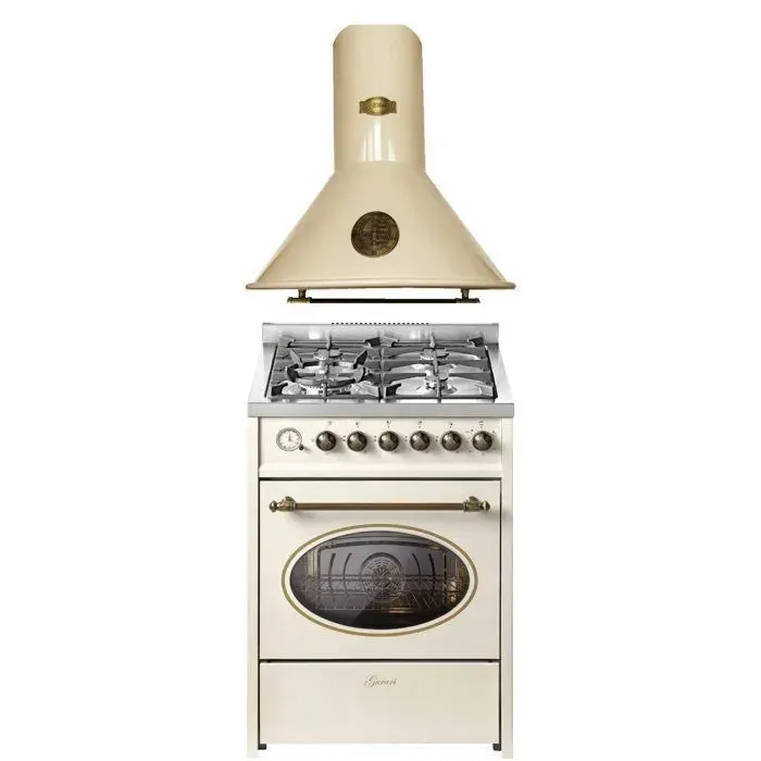 Cuisinière à gaz - GURARI - GCH E 614 Cr - 4 feux - Four électrique - Ivoire 60 cm