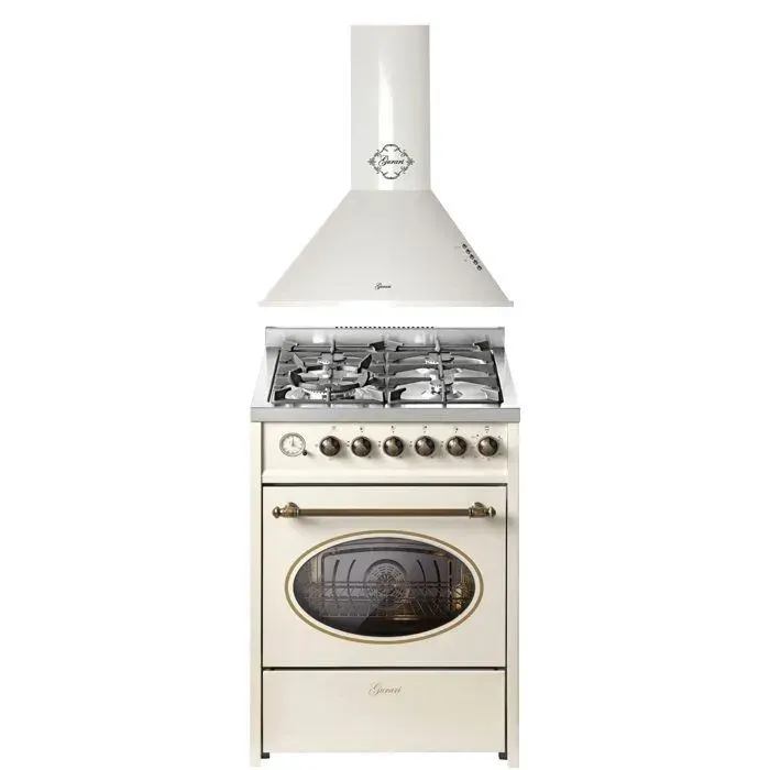 Cuisinière à gaz - GURARI - GCH E 614 Cr - 60 cm - Four électrique - Forte aspiration 1000m³/h