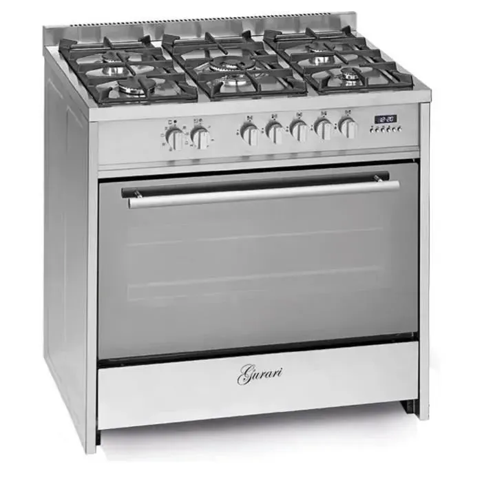 Cuisinière à gaz - Gurari GCH E 911 - Acier inoxydable - 90 cm - Four électrique multifunction XXL 121 L