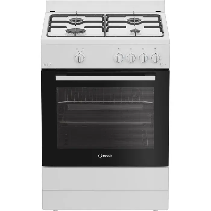 Cuisinière à gaz - INDESIT - I6GGKMWF - 4 foyers - 104 KWh - L60 cm - Blanc