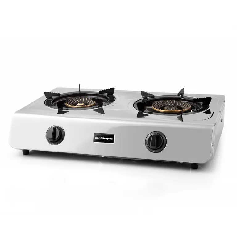 Cuisinière à Gaz Orbegozo FO 2710 - Efficace et Sécuritaire - 2 Brûleurs Triple Couronne - Allum - Neuf