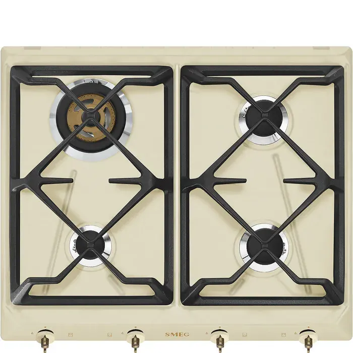 Cuisinière à gaz Smeg SRV864POGH - Crème - Émaillé - 4 brûleurs - Allumage électronique