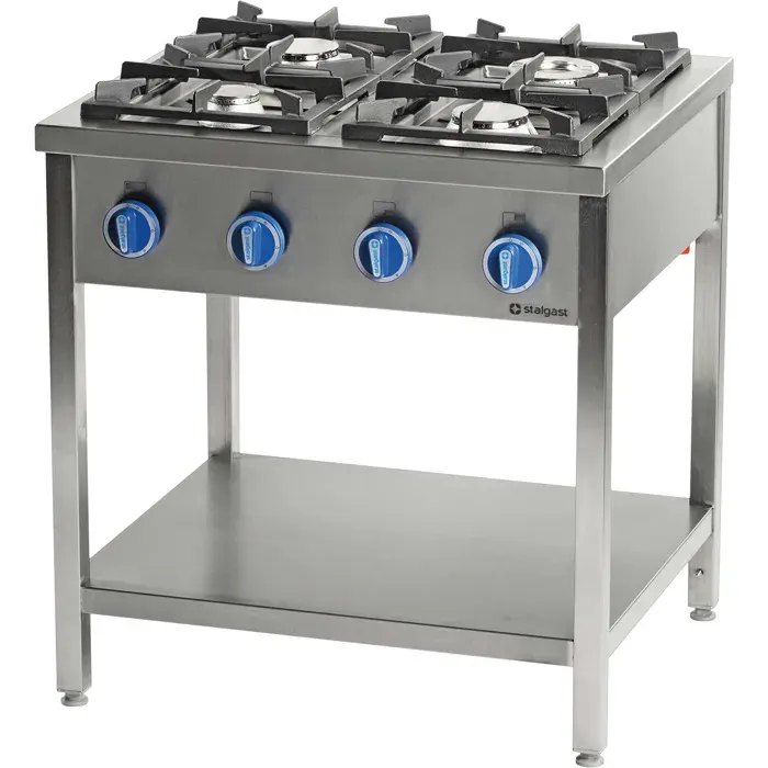 Cuisinière à Gaz sur Table Inox Série 900 - 6 Brûleurs - Stalgast - l1300- L1- P900- h850- Acier Inoxydable