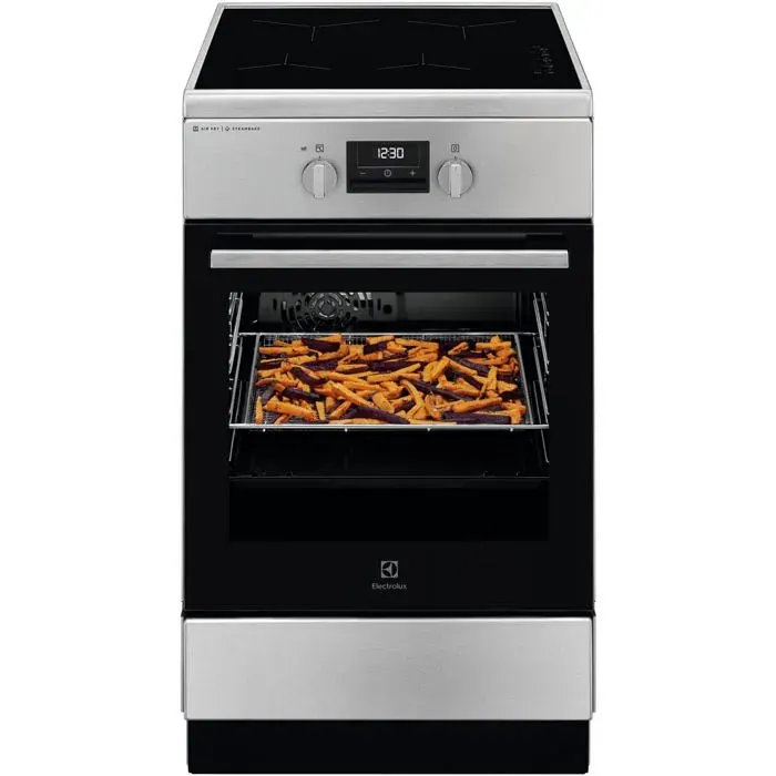Cuisinière à induction gris argent - Electrolux - Four électrique - 4 zones à induction - 10 modes de chauffage