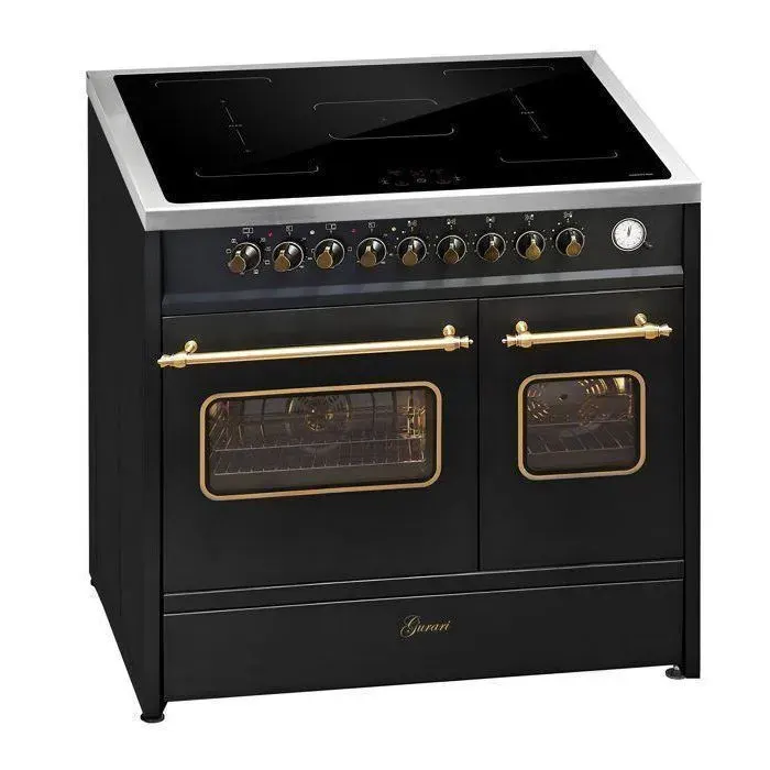 Cuisinière à induction - GURARI - E 913 DF RU BL - 90 cm - 5 zones de cuisson - 2 fours
