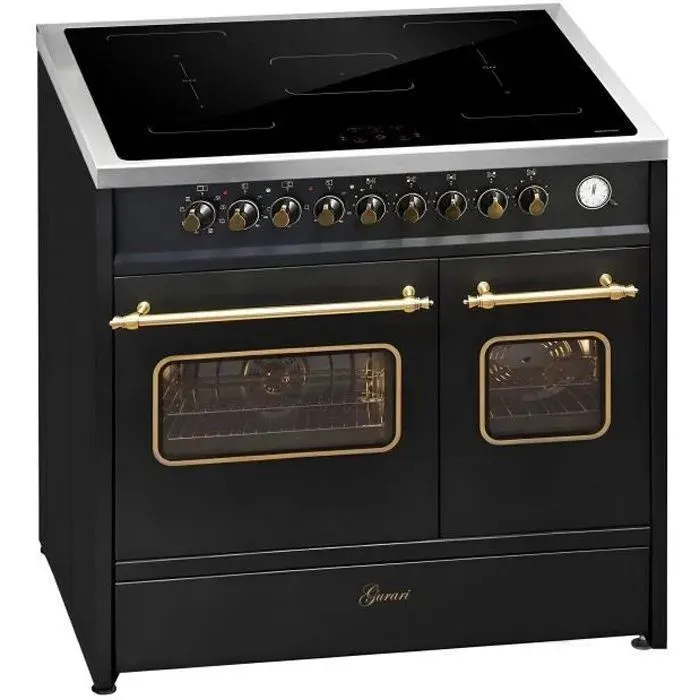 Cuisinière à induction - GURARI - E 913 DF RU BL - 90 cm - 5 zones de cuisson - 2 fours électriques