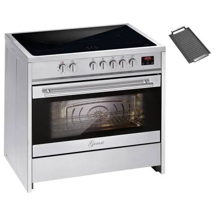 Cuisinière à induction - GURARI - E 913 X - 90 cm - 121 L - 5 zones à induction avec booster — coloris Inox