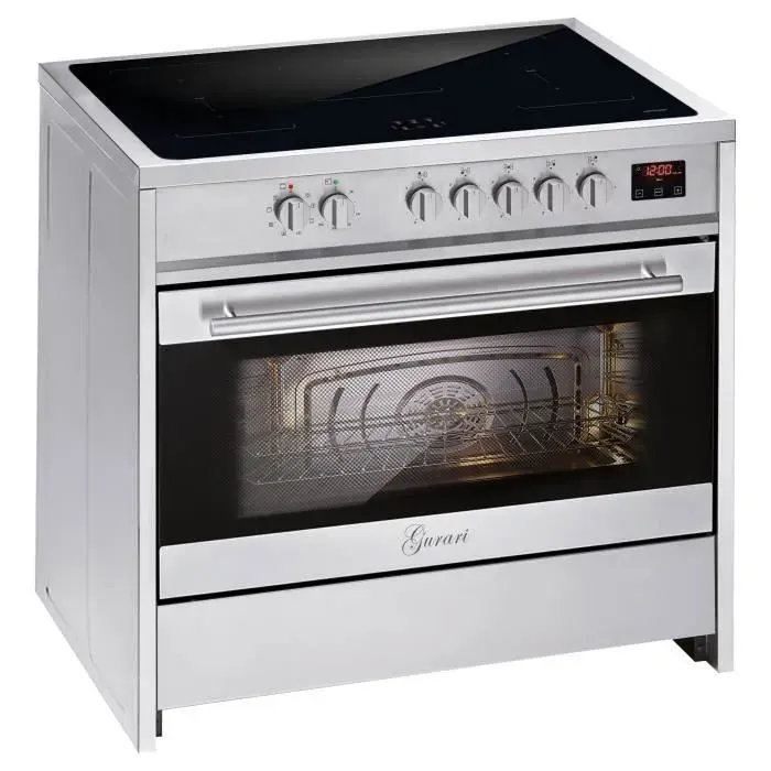 Cuisinière à induction - GURARI - GCH E 913 - 90 cm - 121 L - 5 zones à induction — coloris Inox