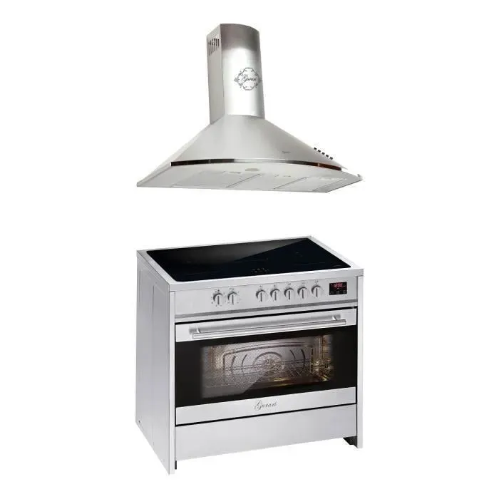 Cuisinière à induction - GURARI - GCH E 913 X - 90 cm - 5 zones à induction - Four XXL 121L