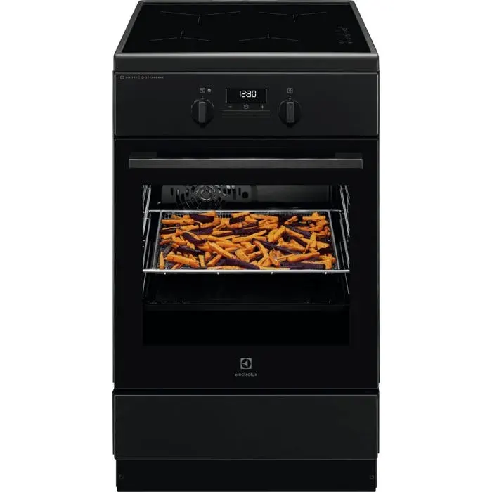 Cuisinière à induction noire - Electrolux - Four électrique - Gril électrique - Autonettoyage catalytique