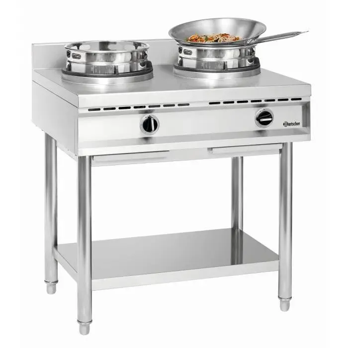 Cuisinière à Wok à Gaz - 2 Brà»leurs x 11.5 kw - Bartscher