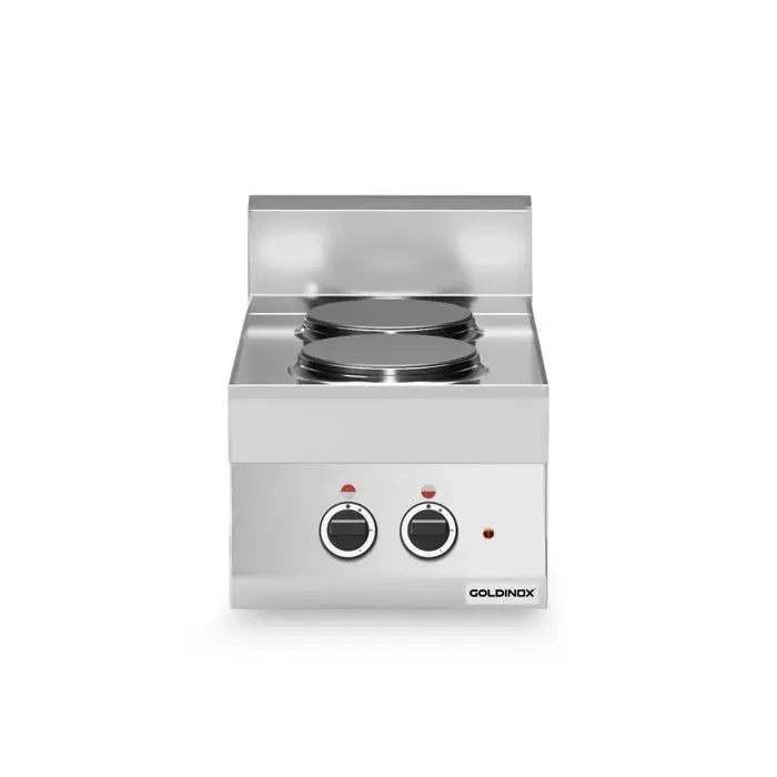 Cuisinière électrique 2 plaques rondes (52 kW) à poser PREMIUM - GOLDINOX