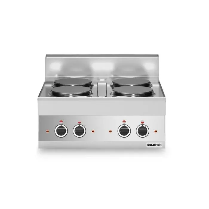 Cuisinière électrique 4 plaques rondes (104 kw) à poser PREMIUM - GOLDINOX
