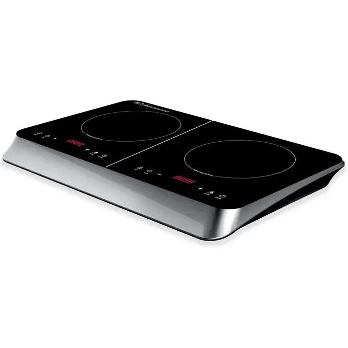 Cuisinière Électrique Avec 2 Plaques À Induction Différentes Puissances 2000 Et 1500 Watts Affichage Numérique Température JusquÀ