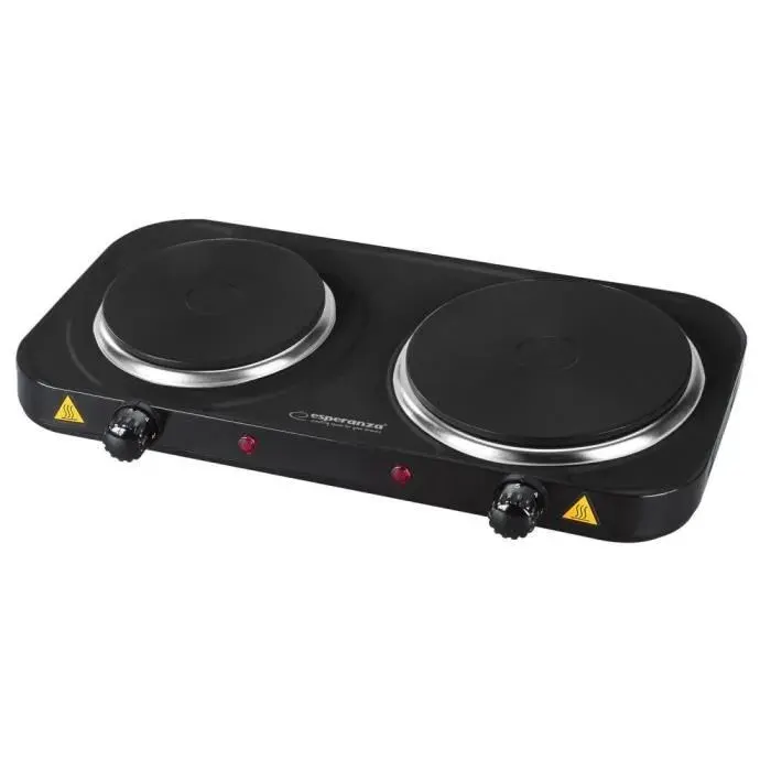 Cuisinière électrique avec deux plaques de cuisson — coloris Noire