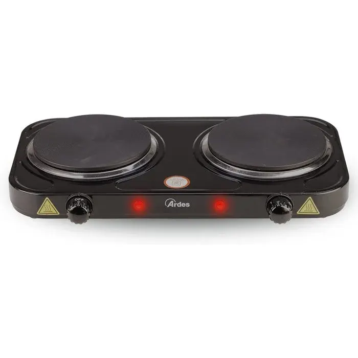 Cuisinière Électrique En Acier Peint De 1500W Pour Le Camping Et La Cuisine Avec 2 Plaques En Fonte De 155 Cm De Diamètre E[PE582]