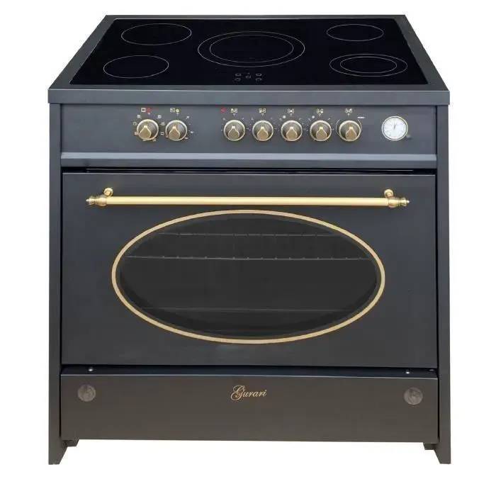 Cuisinière électrique - GURARI - GCH E 912 BL r - 90 cm - Crème - Four XXL 121 L — coloris Noir