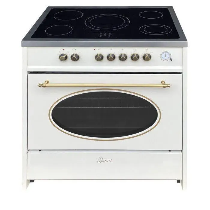 Cuisinière électrique - GURARI - GCH E 912 CR - 90 cm - Crème - 5 zones vitrocéramiques