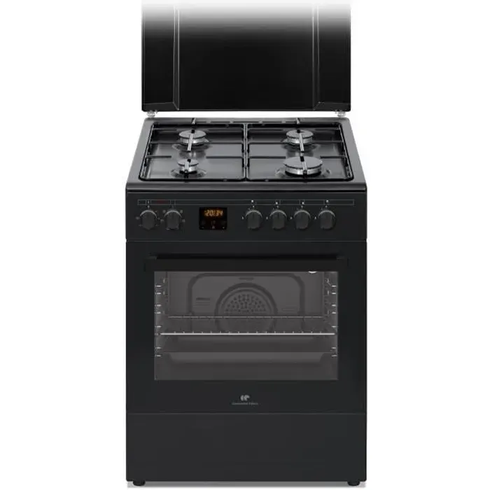 Cuisinière gaz CONTINENTAL EDISON CECG60FCB1 - 4 feux - L598 x P61 xH83cm- Noir