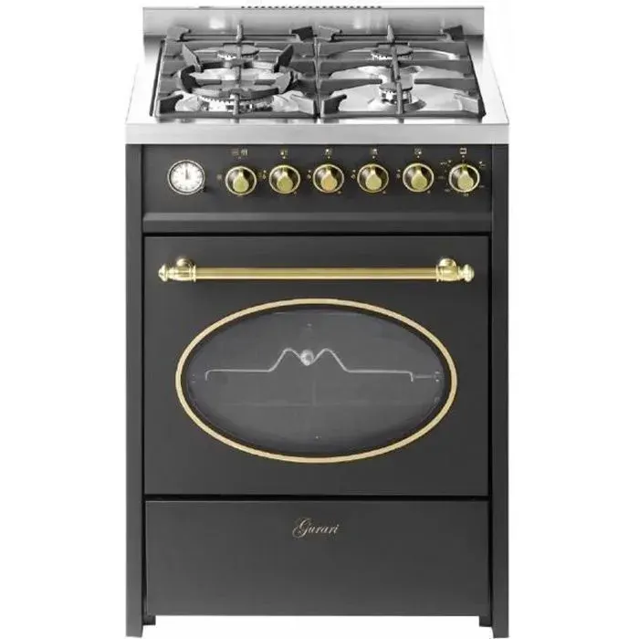 Cuisinière gaz pose libre 60 cm Rerto GURARI GCH G 614 BL Four électrique multifunction • 4 brûleurs Wok