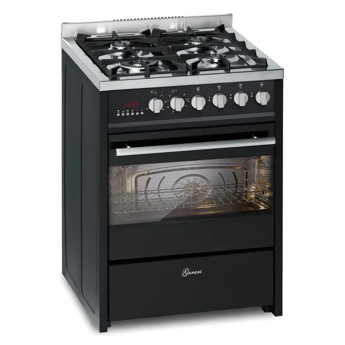 Cuisinière gaz pose libre 90 cm GURARI GCH E 610 BL - 4 Kw WOK - Four électrique 60 L